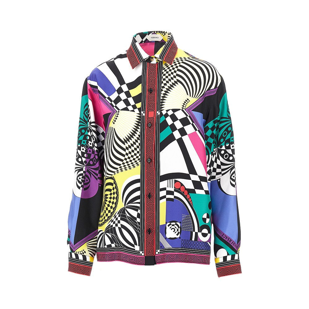 printed silk twill shirt