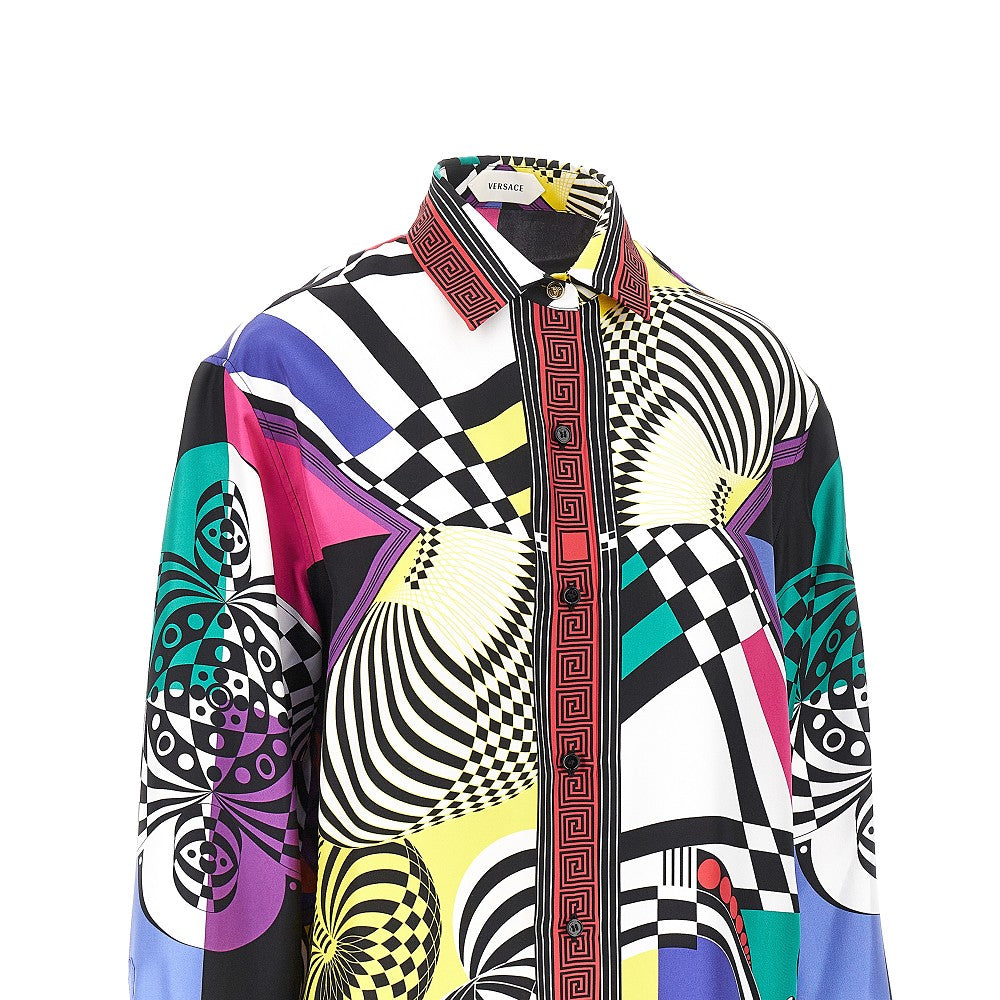 printed silk twill shirt