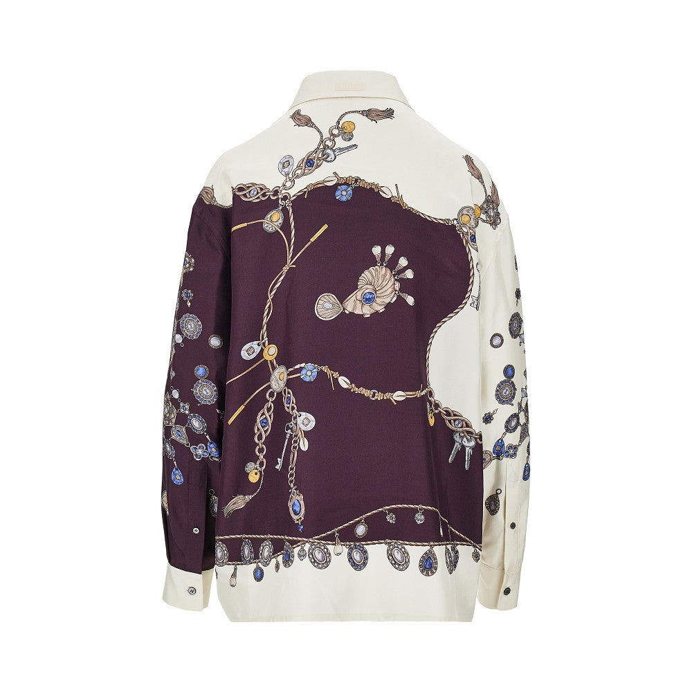 silk shirt with stolen jewels print