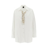 PINKO XS poplin shirt with jewelled v-neck