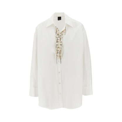 PINKO XS poplin shirt with jewelled v-neck