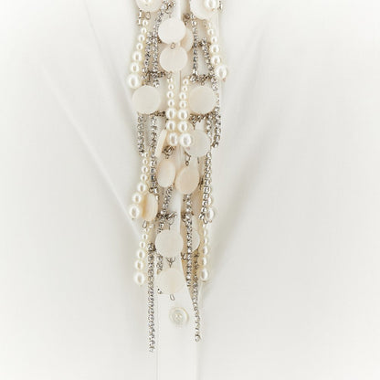 PINKO XS poplin shirt with jewelled v-neck