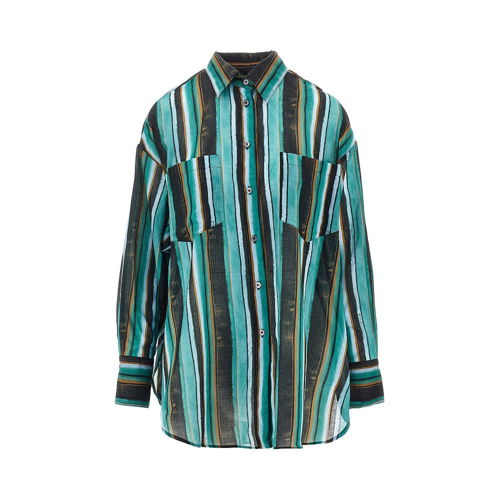 striped print muslin shirt