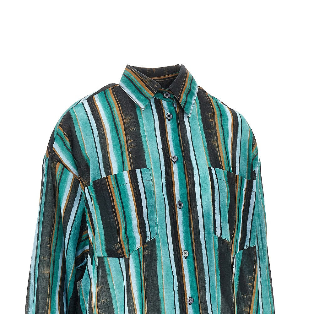 PINKO S striped print muslin shirt