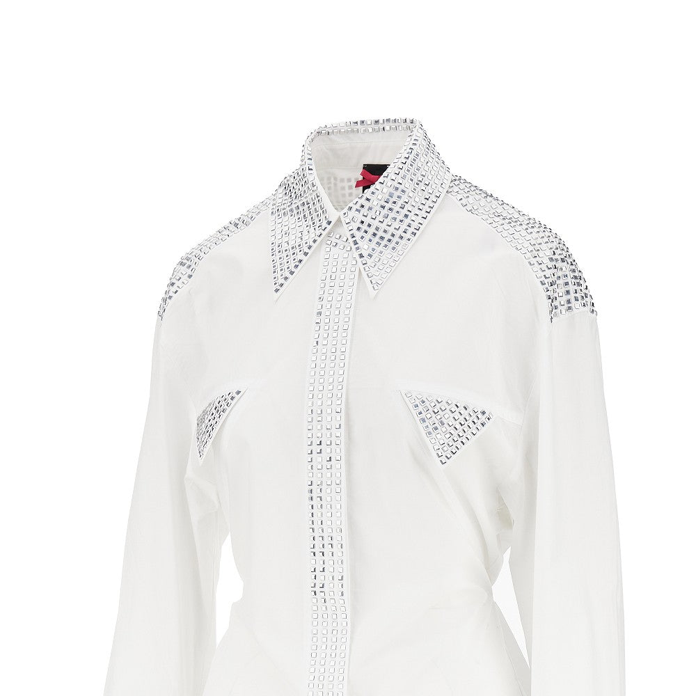 strass-embellished poplin shirt