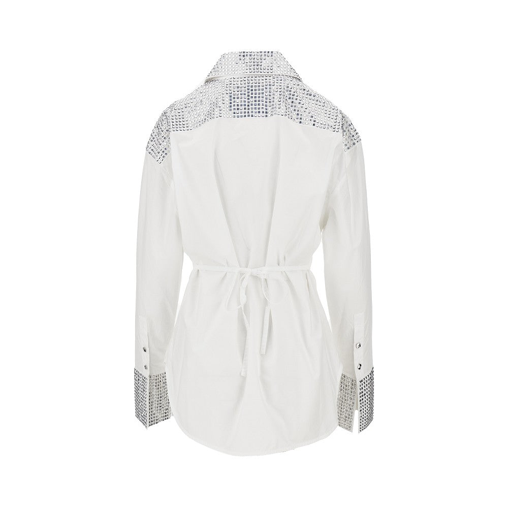 strass-embellished poplin shirt