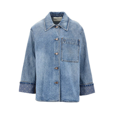 denim jacket with t monogram motif