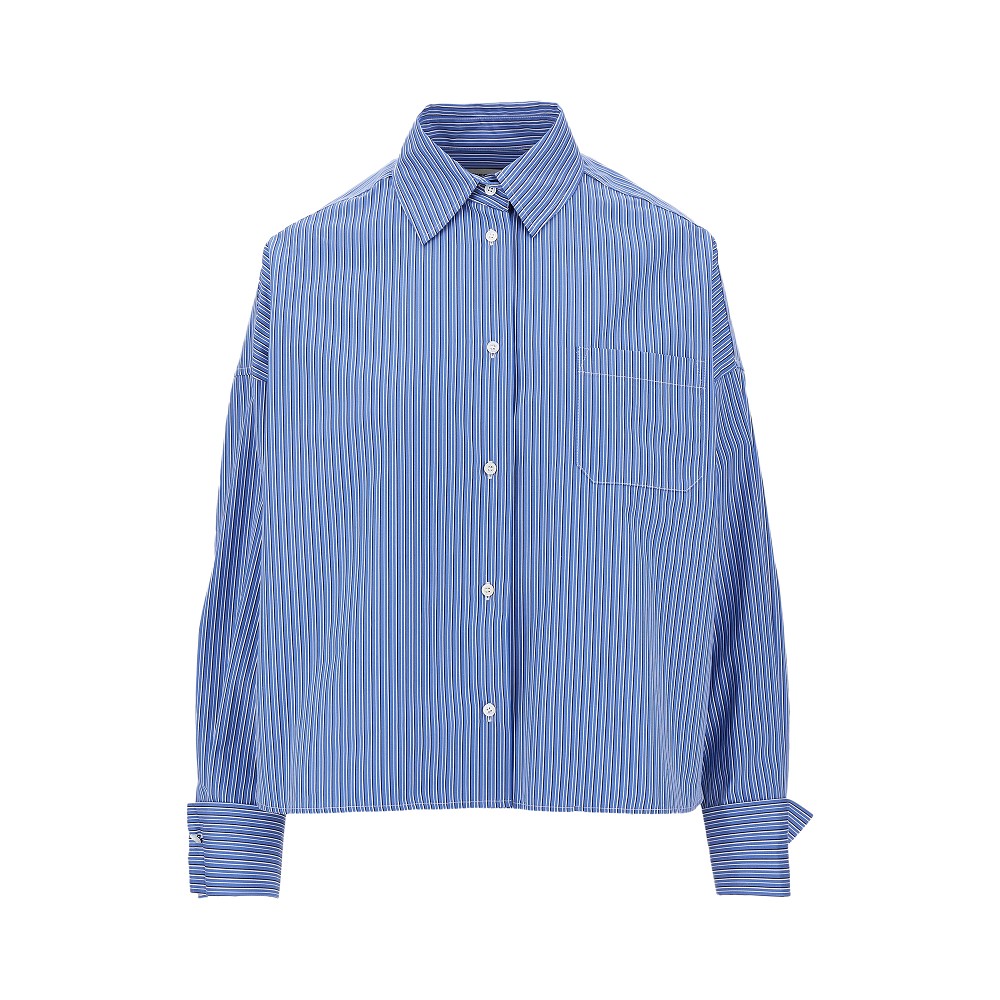 poplin shirt with striped motif