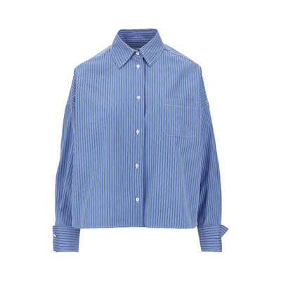 poplin shirt with striped motif