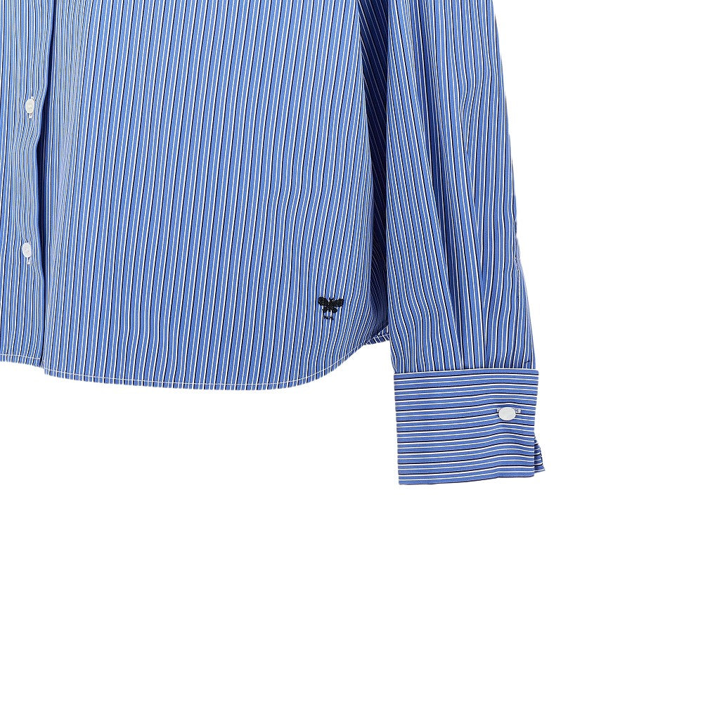 poplin shirt with striped motif