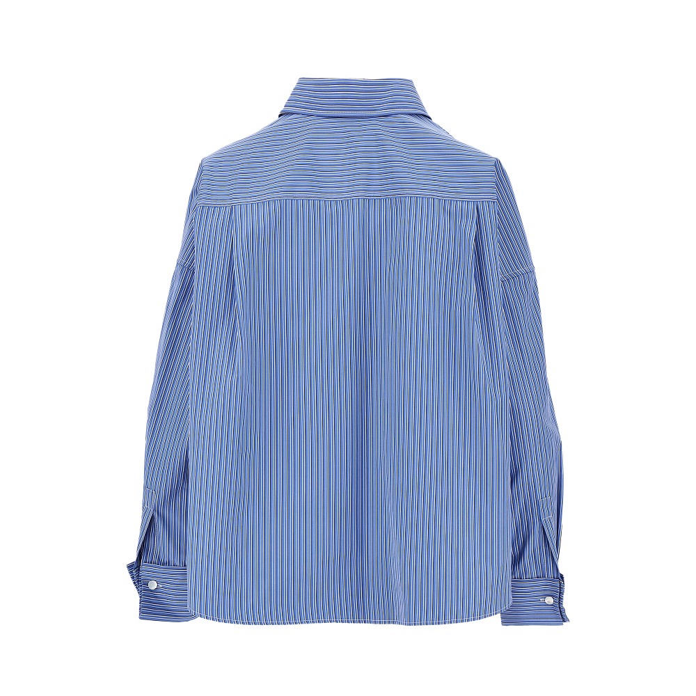poplin shirt with striped motif