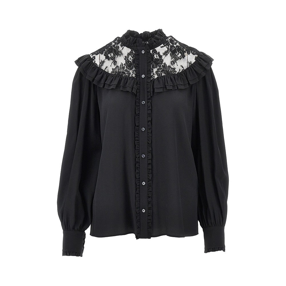 crêpe de chine and lace blouse