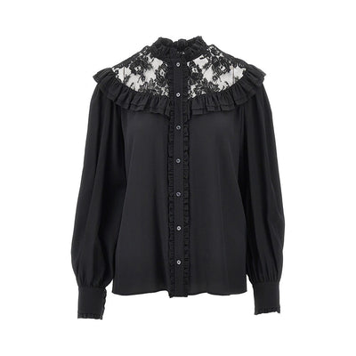 crêpe de chine and lace blouse