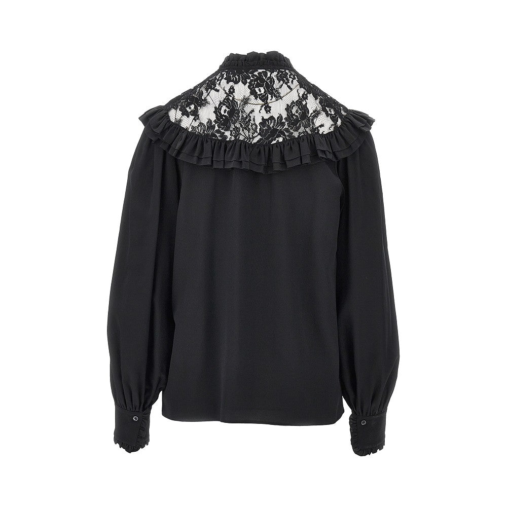 crêpe de chine and lace blouse