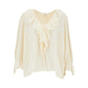 ruffled crêpe de chine blouse