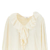ruffled crêpe de chine blouse