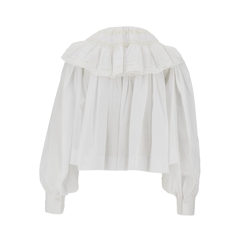 voile ruffled short blouse