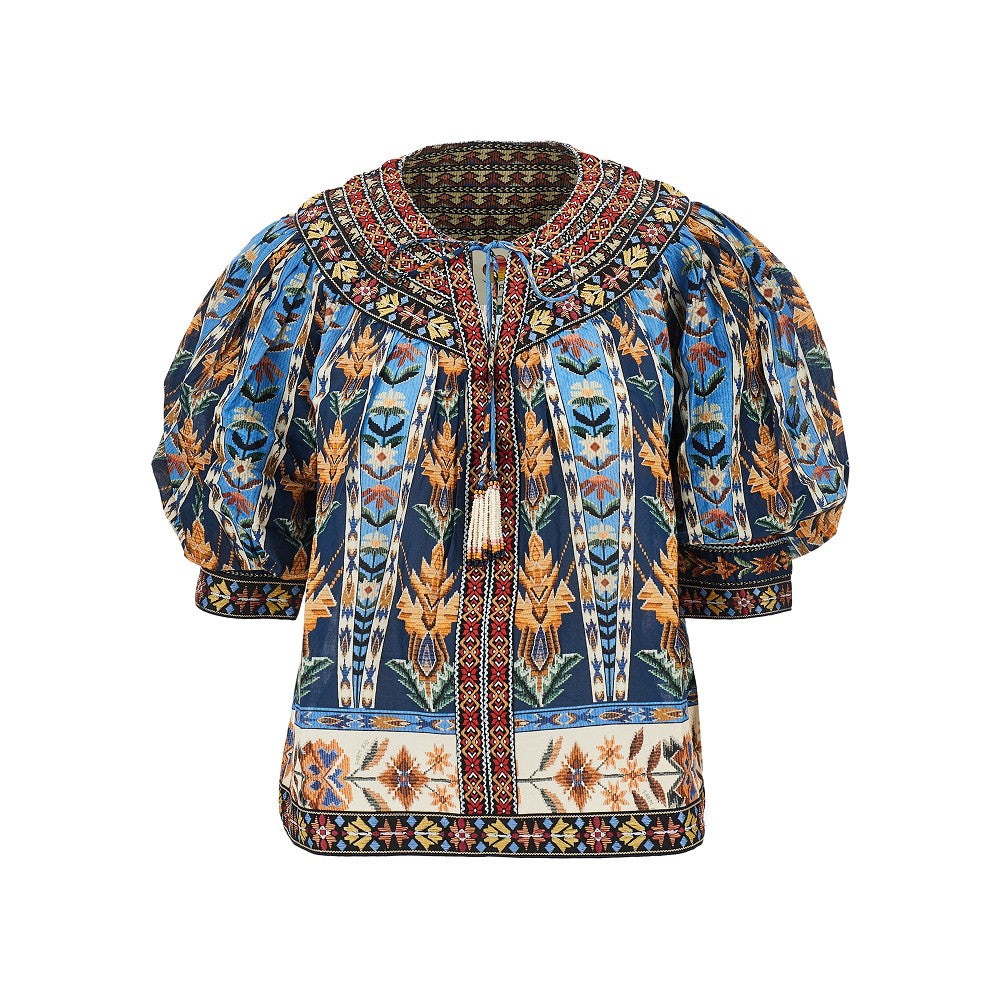 FARM RIO S tapestry print cotton blouse