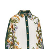 floral print linen blend shirt
