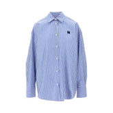 MSGM 40 striped poplin oversized shirt