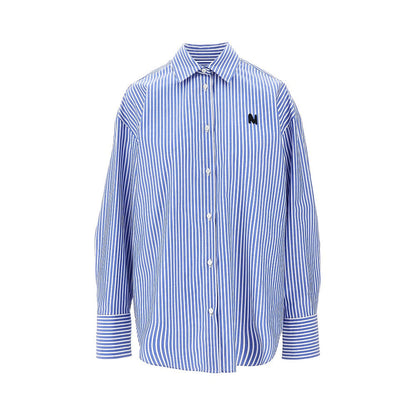 MSGM 40 striped poplin oversized shirt