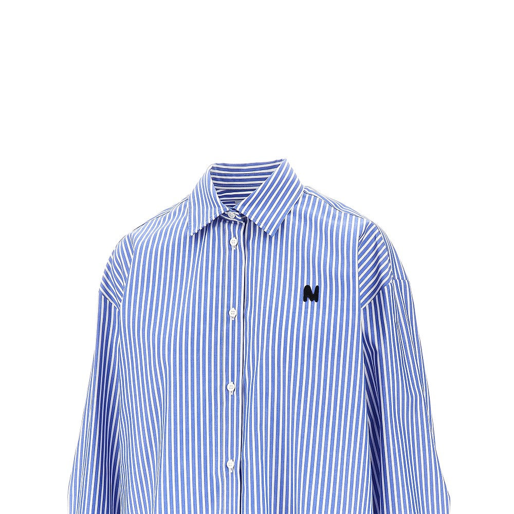 MSGM 40 striped poplin oversized shirt