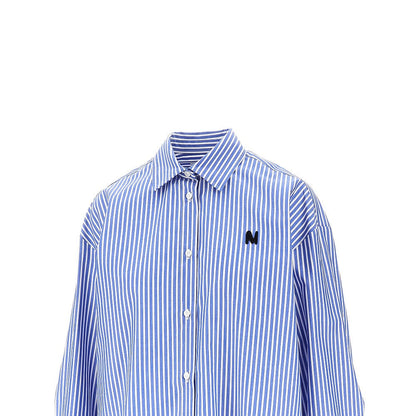 MSGM 40 striped poplin oversized shirt