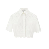 MSGM 38 broderie anglaise cropped shirt