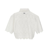 MSGM 38 broderie anglaise cropped shirt