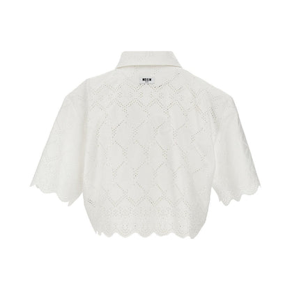 MSGM 38 broderie anglaise cropped shirt