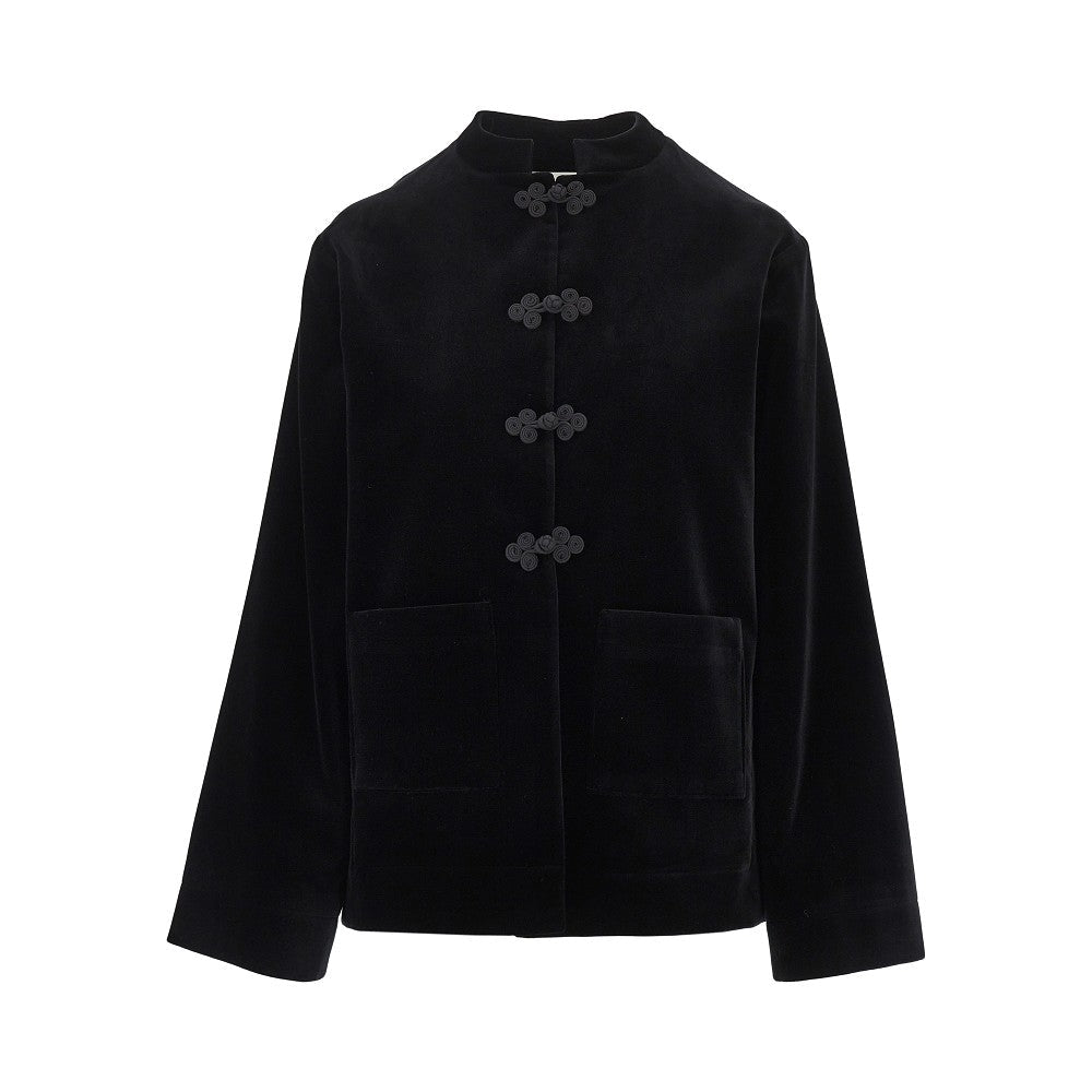 pankou closure velvet jacket