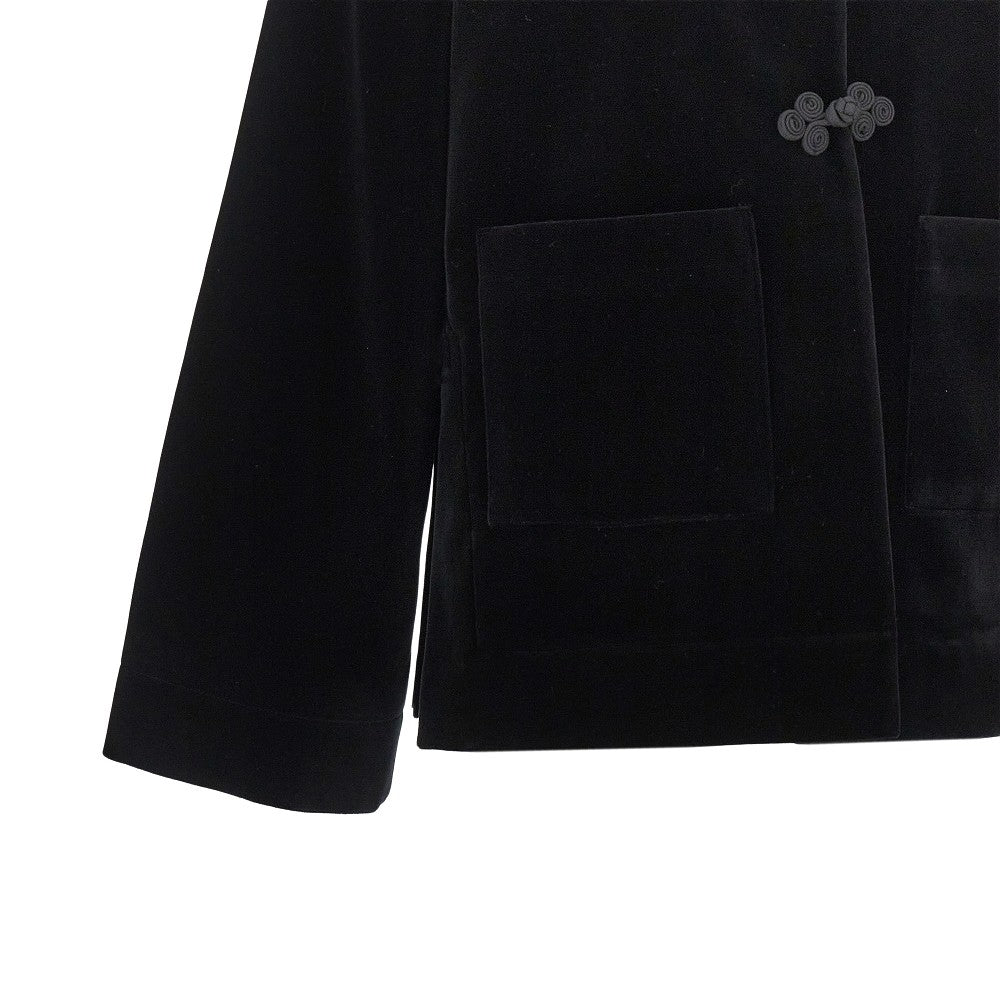 pankou closure velvet jacket