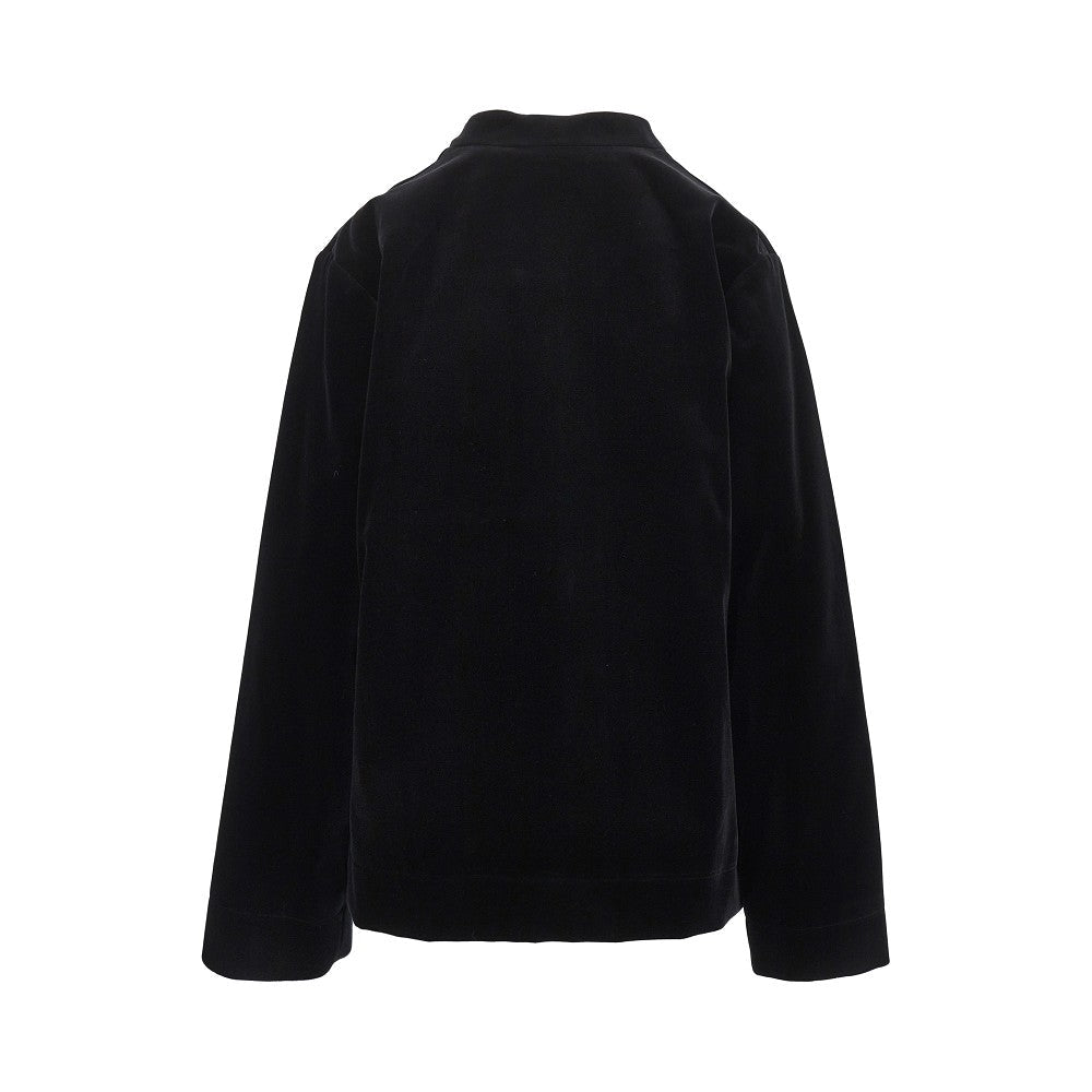 pankou closure velvet jacket