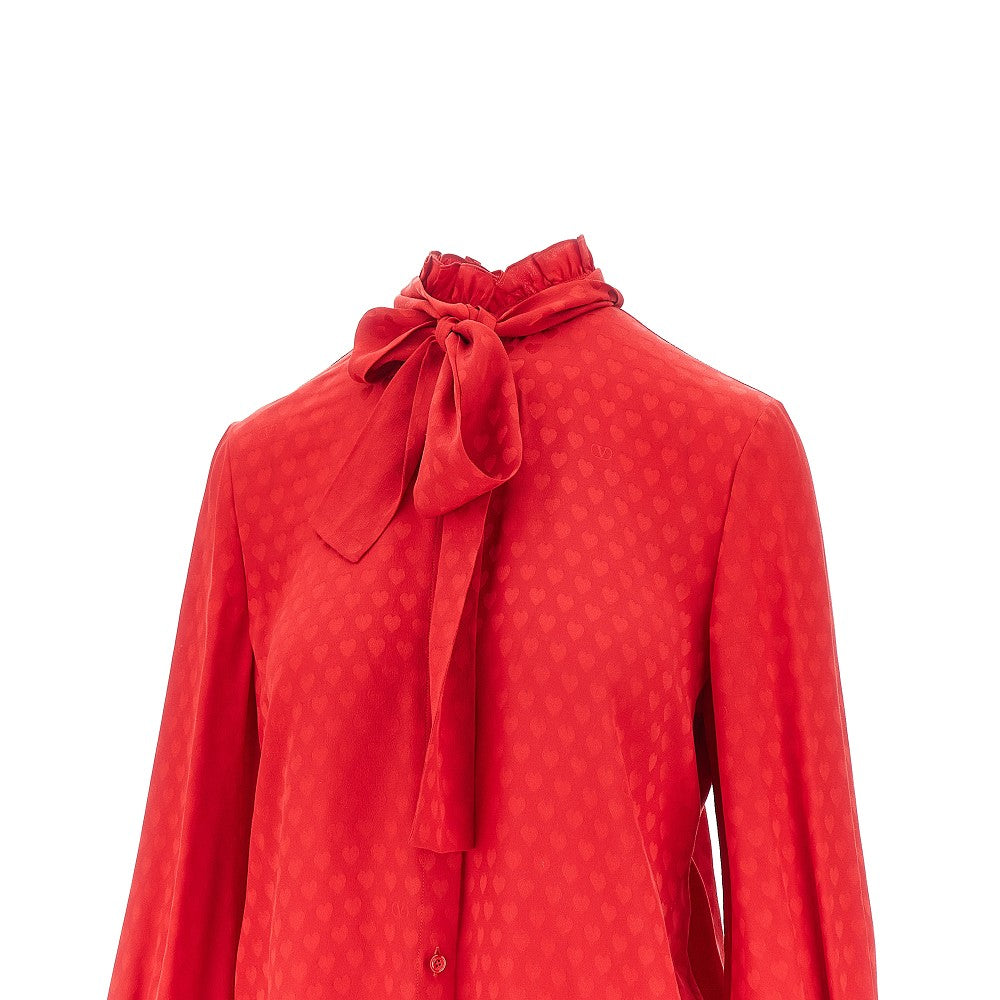 VALENTINO 42 la cour de coeur crepe de chine shirt