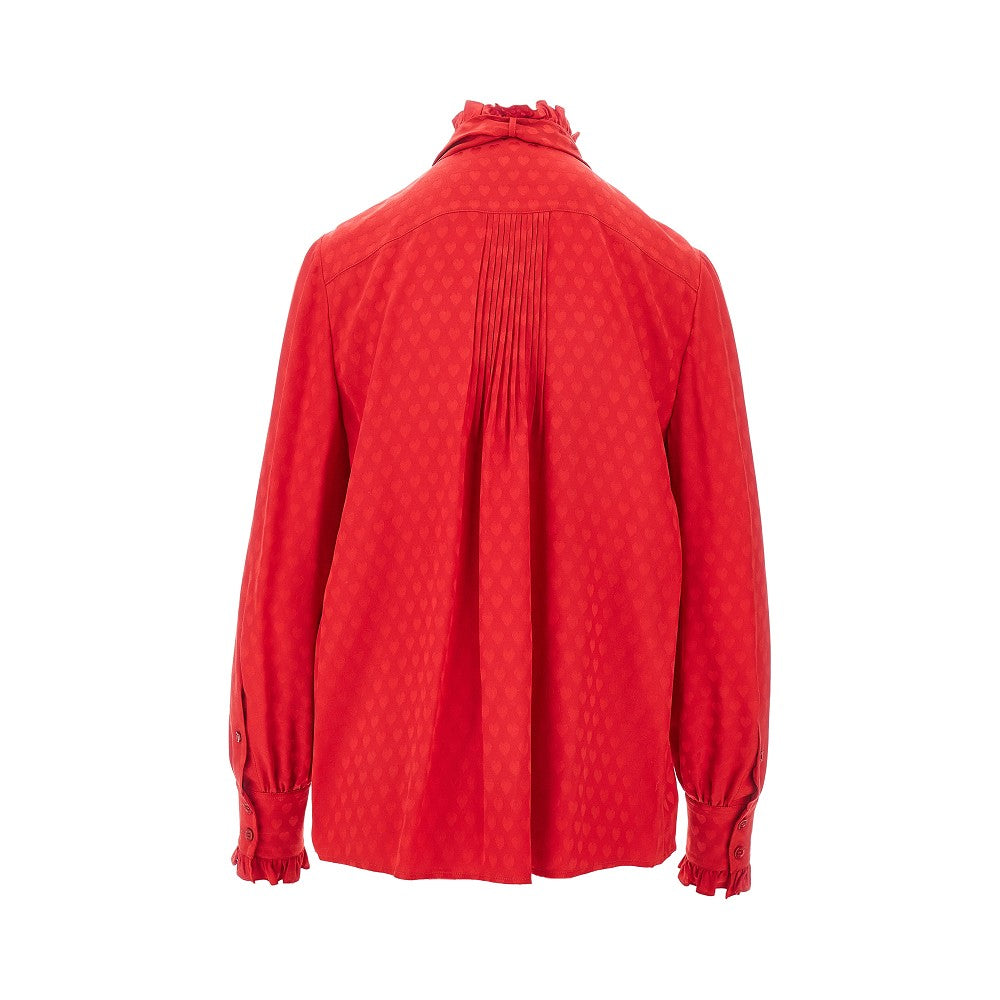 VALENTINO 42 la cour de coeur crepe de chine shirt
