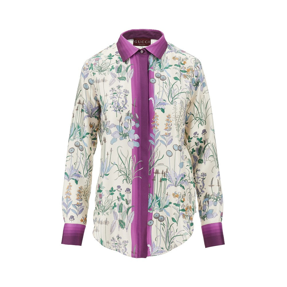 GUCCI 40 floral print silk shirt