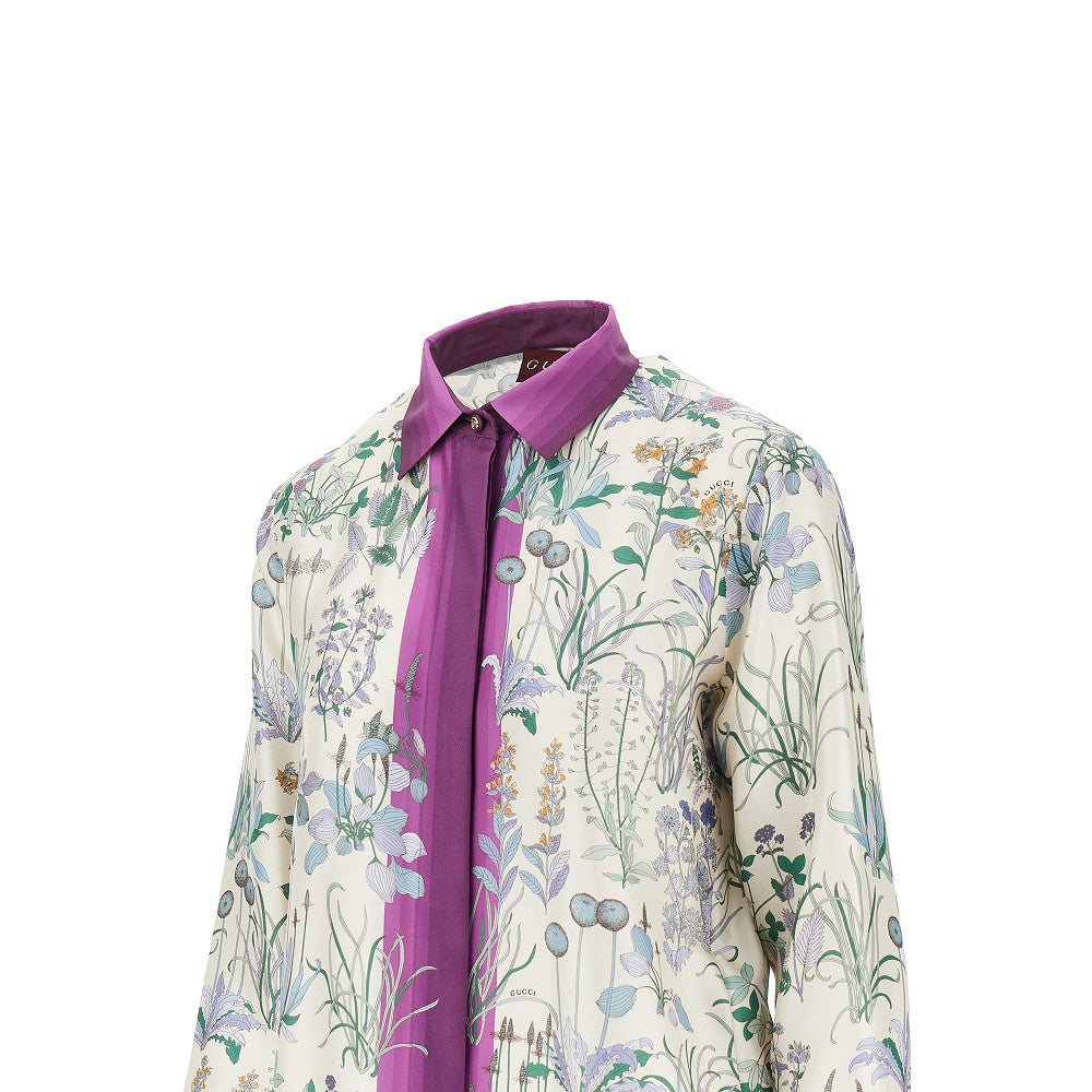 GUCCI 40 floral print silk shirt