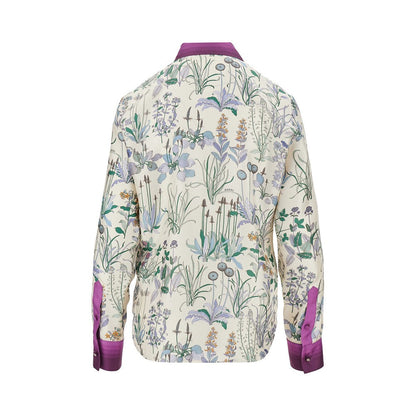 GUCCI 40 floral print silk shirt