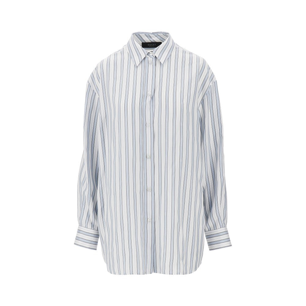 GUCCI 38 striped jacquard bayadère silk shirt