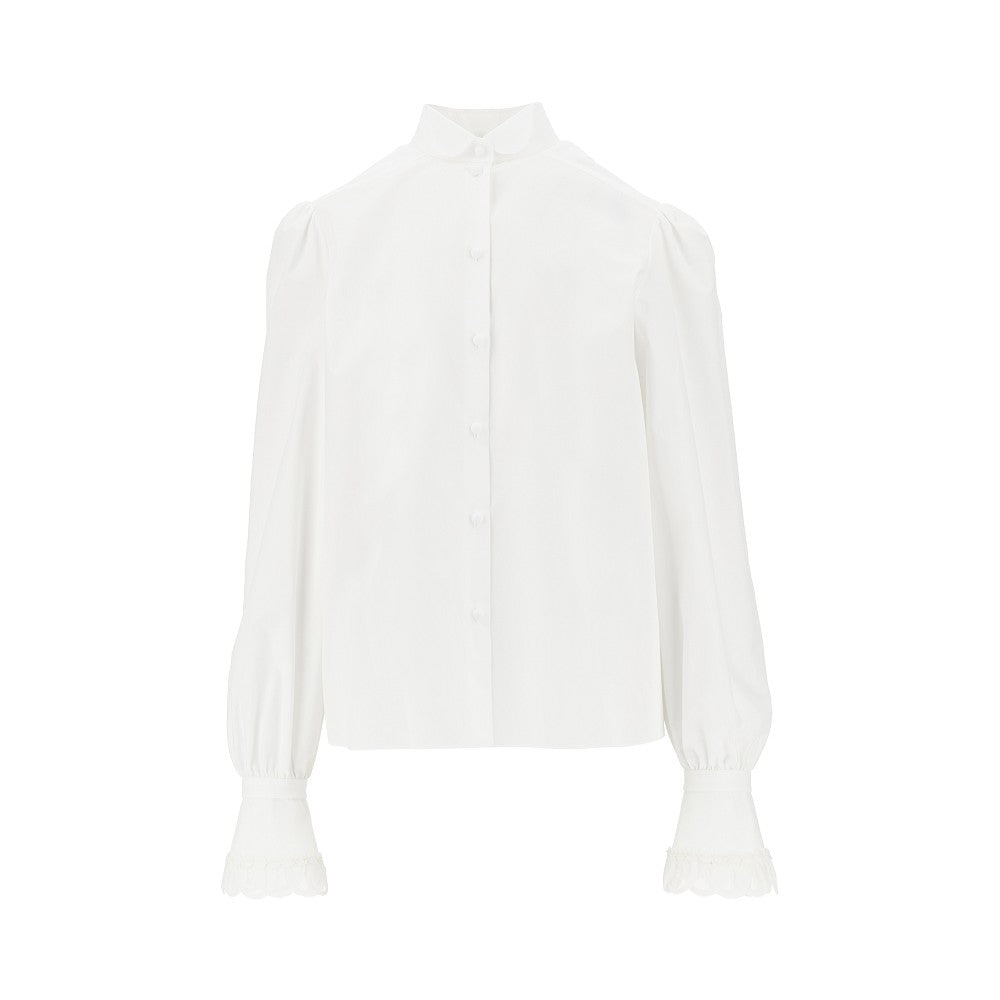 VALENTINO 40 poplin shirt with tulle trimmings