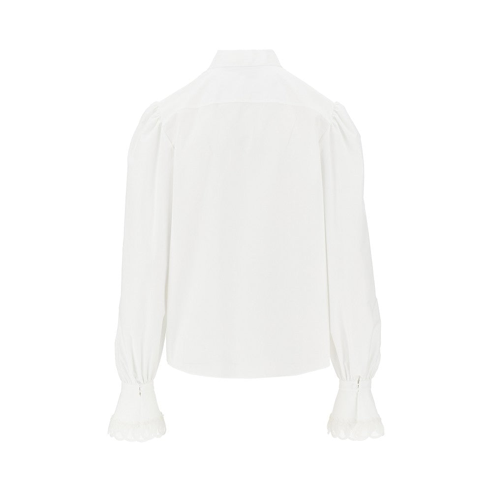 poplin shirt with tulle trimmings