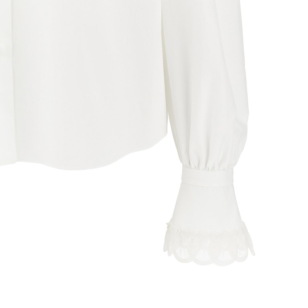 poplin shirt with tulle trimmings