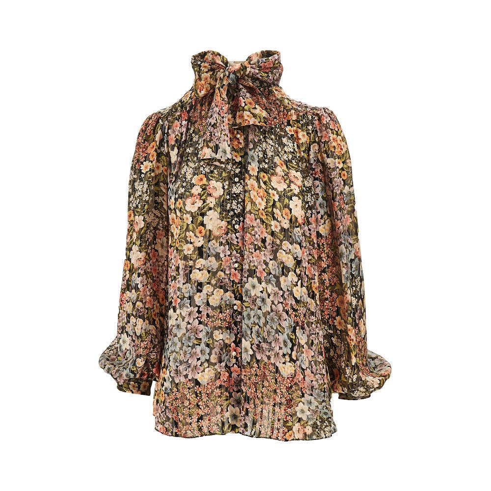 VALENTINO 42 floral crepe de chine blouse