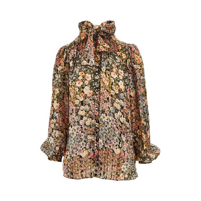VALENTINO 42 floral crepe de chine blouse