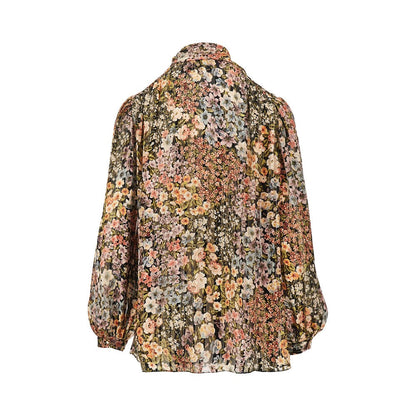 VALENTINO 42 floral crepe de chine blouse
