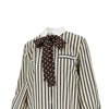 striped shirt with silk bow