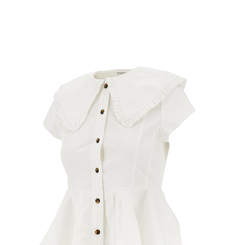 GANNI 36 ruffled cotton shirt