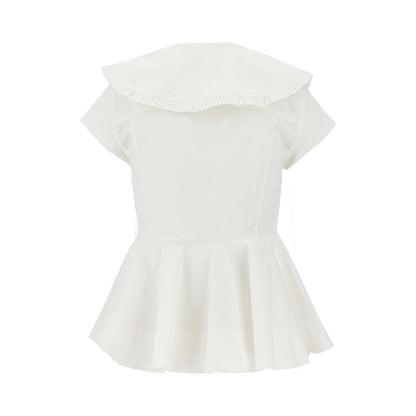GANNI 36 ruffled cotton shirt