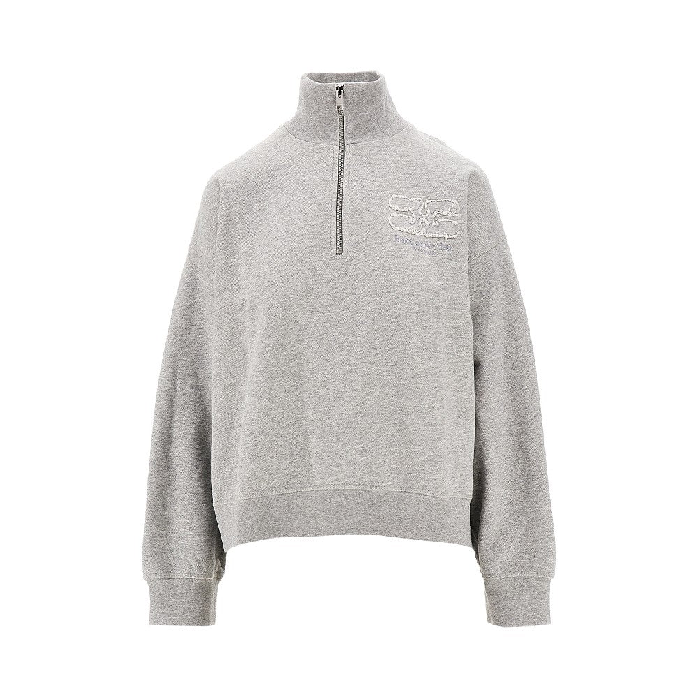 GANNI L organic cotton half-zip sweatshirt