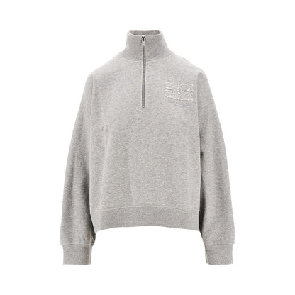 GANNI L organic cotton half-zip sweatshirt